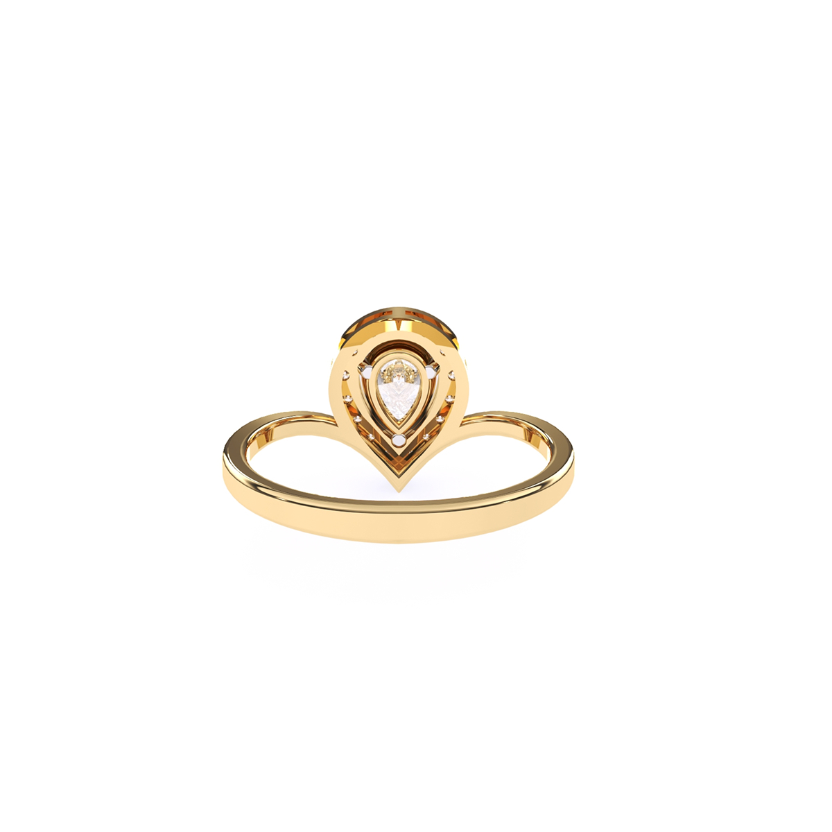 Pear Halo Solitaire Diamond Ring